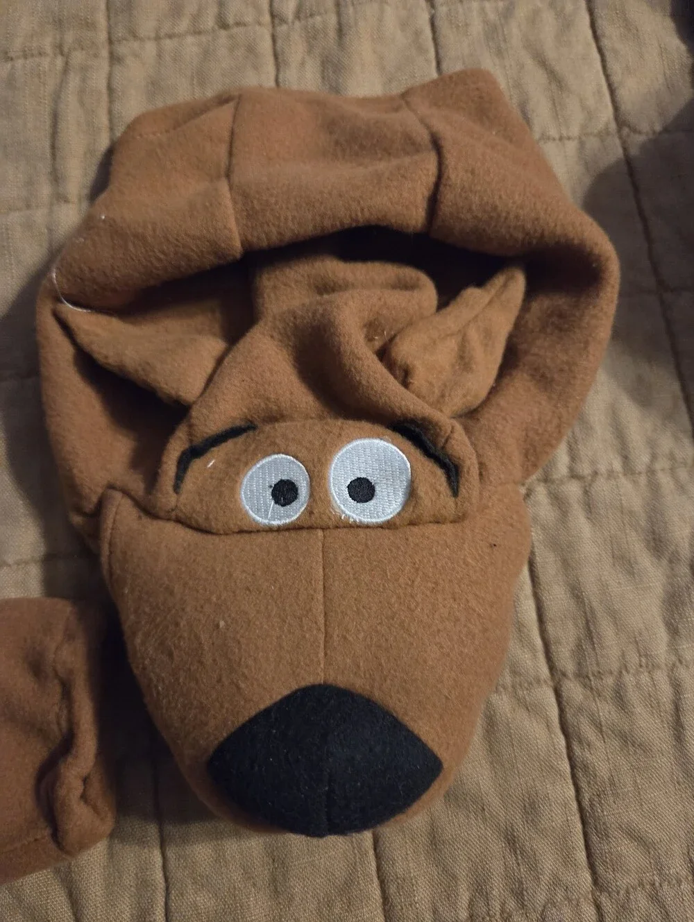Scooby-Doo Kids Costume Brown Fleece Hoodie with SD Medallion